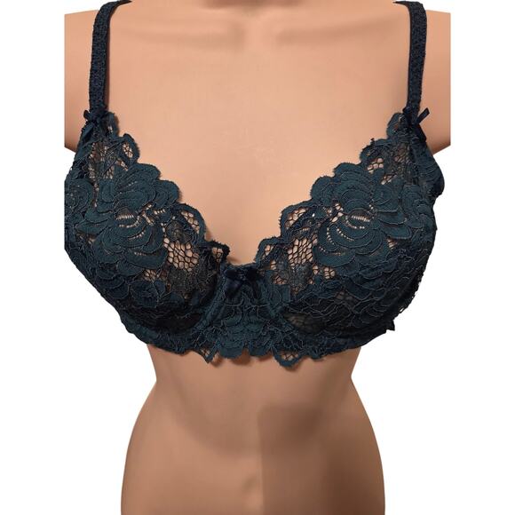 Adore Me NWT Deep Teal Lace Unlined Bra - Size 34D - Picture 2 of 4